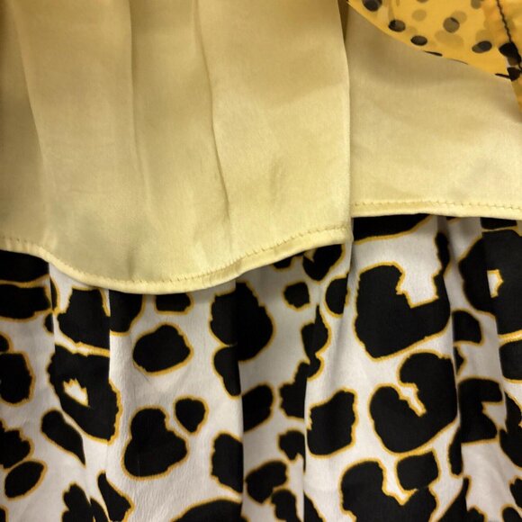 Koch Yellow & Black Animal Print Ruffle Strappy Top Size XS. Casual Party - Picture 3 of 8